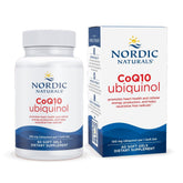 Nordic Naturals CoQ10 ubiquinol mini softgel bottle closeup showing daily energy support