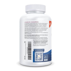 Nordic Naturals D3 + K2 Gummies label emphasizing non-GMO and gelatin-free
