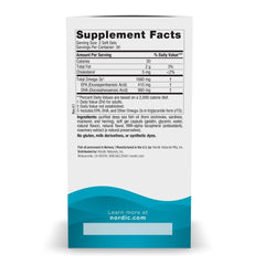 Nordic Naturals DHA Xtra label closeup shows purity and non-GMO quality