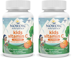 Nordic Naturals Kids Vitamin C Gummies tangy Tangerine bottle shown for immune support