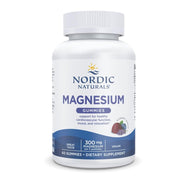 Nordic Naturals Magnesium Gummies bottle shows blueberry lavender flavor for daily mood support