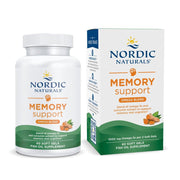 Nordic Naturals memory-support-curcumin-lemon bottle on table supports daily cognitive clarity.