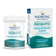 Nordic Naturals Nordic Flora Probiotic Maximum Care bottle front view supports daily digestive wellness