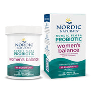 Nordic Naturals Nordic Flora Women's Balance bottle on shelf, supporting daily intestinal comfort.