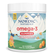 Nordic Naturals Nordic Omega-3 Gummies Tangerine bottle shown for easy daily snacking.