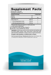 Nordic Naturals Omega-3 soft gels close-up showing lemon flavor and smooth texture.