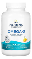 Nordic Naturals Omega-3 lemon flavor label showcasing natural taste.