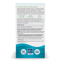 Nordic Naturals Ultimate Omega Plant-Based label highlights EPA and DHA content.
