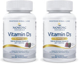 Nordic Naturals Pro Vitamin D3 Gummies Wild Berry bottle shows daily bone support and easy dosing.