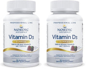 Nordic Naturals Pro Vitamin D3 Gummies Wild Berry bottle shows daily bone support and easy dosing.