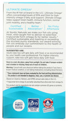 Nordic Naturals Ultimate Omega bottle label close-up with product name and info