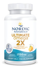 Close-up of lemon-flavored soft gels from Nordic Naturals Ultimate Omega 2X Lemon