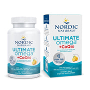 Nordic Naturals Ultimate Omega + CoQ10 Lemon bottle front supports heart health.