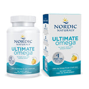 Nordic Naturals Ultimate Omega lemon bottle with bright flavor and clear label