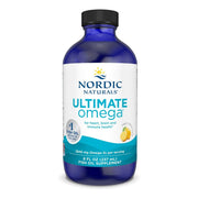 Nordic Naturals Ultimate Omega Liquid lemon bottle highlights high-potency omega-3.