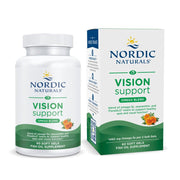 Nordic Naturals Vision Support bottle front with lemon flavor and eye health focus