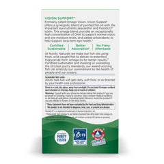 Vision Support lemon label by Nordic Naturals highlighting flavor and ingredients