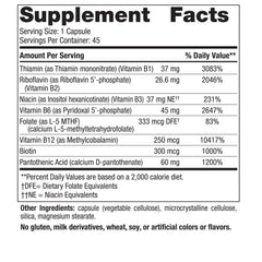 Nordic Naturals Vitamin B Complex bottle front label with key vitamins listed.