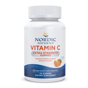 Nordic Naturals Vitamin C Extra Strength Gummies Tangerine bottle showing on shelf for immune support