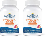 Nordic Naturals Vitamin D3 5000 Gummies bottle with passion fruit flavor for daily immune support