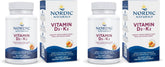 Nordic Naturals Vitamin D3 K2 orange bottle showing 60 soft gels for bone support.