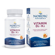 Nordic Naturals Vitamin D3 + K2 orange-taste bottle – convenient daily bone and immune support