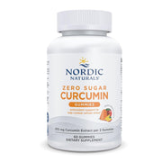 Nordic Naturals Zero Sugar Curcumin Gummies front package, mango flavor, sugar-free.