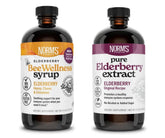 Norm's Farms Elderberry Extract bottle showing pure ingredients for immune support