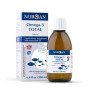 NORSAN Omega-3 Total Liquid bottle front, high-dose omega-3 for daily nutrition.