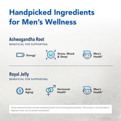 Ashadrene ingredients panel showing 100% raw ashwagandha extract with royal jelly.