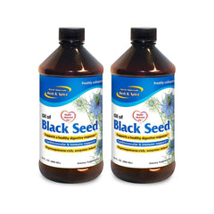 North American Herb and Spice Black Seed Oil bottle, 2-pack, ideal for daily wellness.