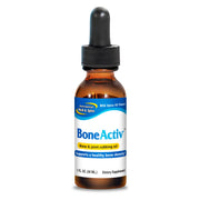 North American Herb & Spice Boneactiv rubbing oil bottle pour for easy topical use.