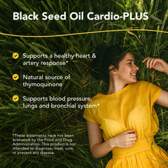 Closeup of the Cardio-PLUS label showing Muscadine and Pomegranate ingredients.