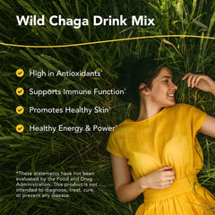 Powder pours into a mug, signaling a warm, digestive-friendly beverage.