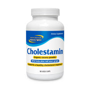 Cholestamin bottle label by NORTH AMERICAN HERB & SPICE, highlighting a cholesterol support blend