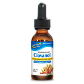 North American Herb & Spice Clovanol amber bottle shows concentrated clove oil ideal for oral care.