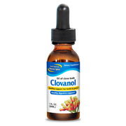 North American Herb & Spice Clovanol amber bottle shows concentrated clove oil ideal for oral care.