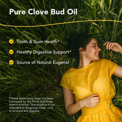 Clovanol oil dropper highlights potent clove bud oil for daily use.