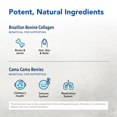 Close-up of Collagen Power-Plus label detailing ingredients.