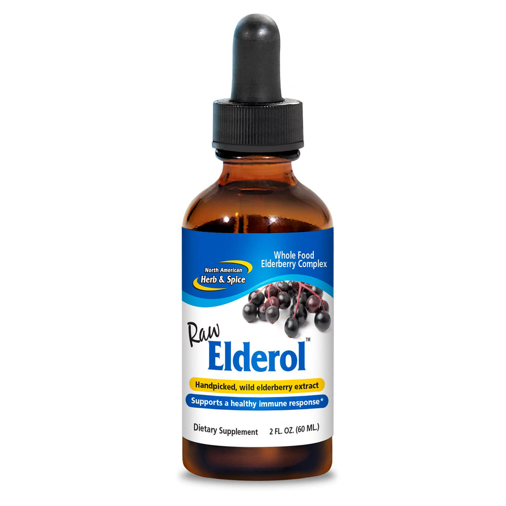North American Herb & Spice Elderol bottle front view for daily immune support.
