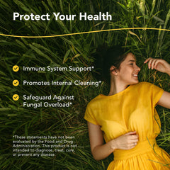 Fung-E-Clenz ingredients panel featuring oregano, sage, cumin, myrtle for versatile use.