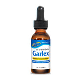 North American Herb & Spice Garlex bottle pour shows premium wild garlic oil.