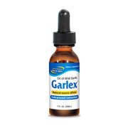 North American Herb & Spice Garlex bottle pour shows premium wild garlic oil.