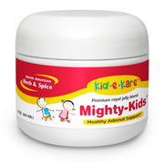 North American Herb & Spice Kid-e-kare Mighty Kids Royal Jelly Blend jar for daily use.