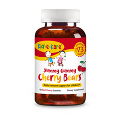 North American Herb & Spice Kid-e-kare Cherry Bears packaging for kids' daily immune support.