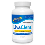 North American Herb & Spice LivaClenz bottle closeup showcases liver support and digestive balance.