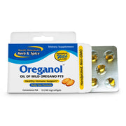 North American Herb & Spice Oreganol P73 softgels in a convenient pak for daily use.