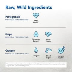 Oreganol Juice glass with pomegranate and grape hints suggests heart-friendly lifestyle possibilities.