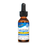 North American Herb & Spice Oreganol P73 bottle with dropper for daily use.