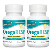 NORTH AMERICAN HERB & SPICE OregaResp P73-60 softgels bottle front, convenient daily wellness option.